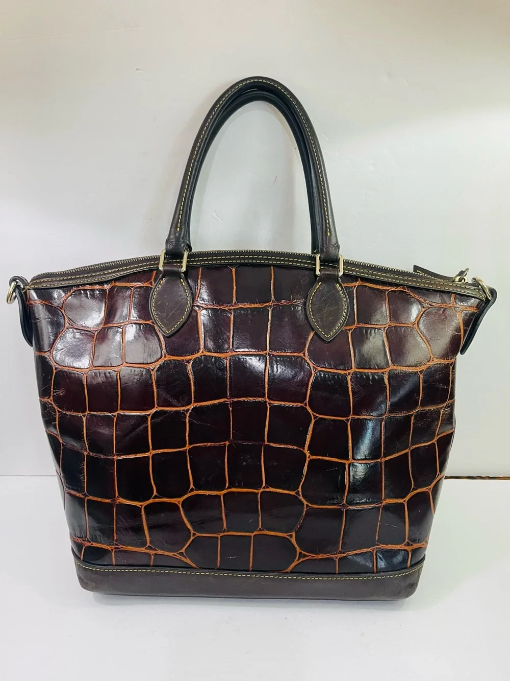 Dooney & Bourke Women's Croc-Embossed Dillen Leather Tote Bag